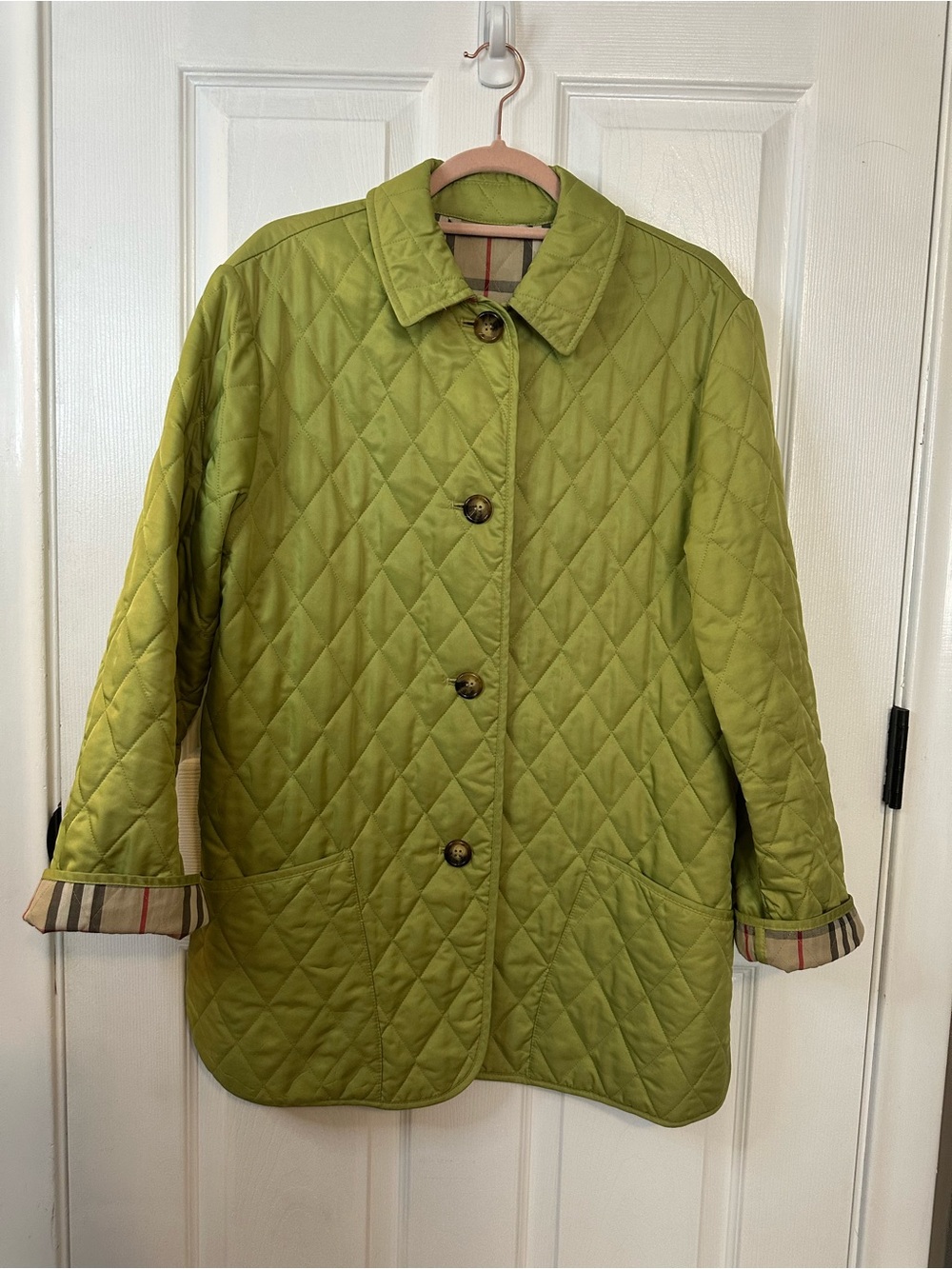 Burberry Quilted Lime Green Utility Jacket